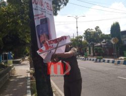 Melanggar Perda, Satpol PP Sumenep Tertibkan Puluhan Banner dan Spanduk