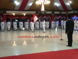 H. Slamet Junaidi Pimpin Upacara Pengukuhan Paskibraka Kabupaten Sampang