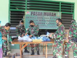 Bantu Masyarakat Ditengah Pandemi COVID-19, Persit Kartika Chandra Kirana Cabang XLVI Kodim 0827/Sumenep Adakan Pasar Murah