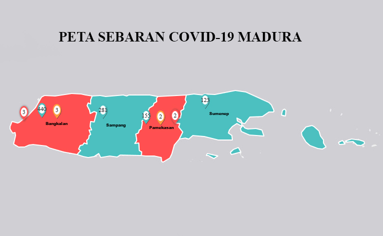 Peta Sebaran Covid-19 Madura