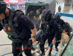 Pasukan Pengamanan Pilkada Sumenep Wilayah Kepulauan Diberangkatkan