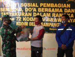 Kodim 0828 Ceklok Daerah Terdampak Banjir, Bagikan Sembako