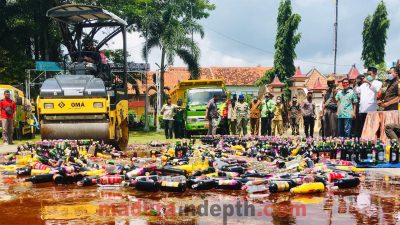 Picu Kriminalitas di Pamekasan, 2.670 Botol Miras Dimusnahkan