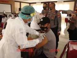 Ratusan Personil Polres Sumenep Disuntik Vaksin Covid-19