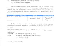 Perbaikan Pipa, PERUMDA Air Minum Trunojoyo Sampang Keluarkan Surat Pemberitahuan