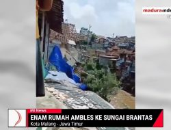Enam Rumah Warga Kota Malang Ambles ke Sungai Brantas