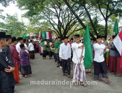 Ribuan Santri Ponpes Assirojiyyah Sampang Sambut Penyerahan Bedug Satu Abad NU