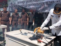 Kejari Sampang Musnahkan Ratusan Barang Bukti, Mulai Sabu Hingga Sajam