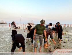 Jaga Keasrian Pantai, IAA dan Mahasiswa TBI IAIN Madura Tanam 100 Bibit Mangrove