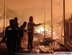 Kebakaran Gudang Mebel Saronggi Hanguskan Ribuan Ton Kayu