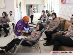 Polwan Polres Sumenep Gelar Donor Darah dan Bakti Sosial Sambut Hari Jadi ke-77