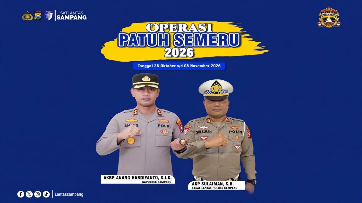 Operasi Patuh Semeru 2026 Dimulai Besok, Delapan Pelanggaran Jadi Sasaran Polisi